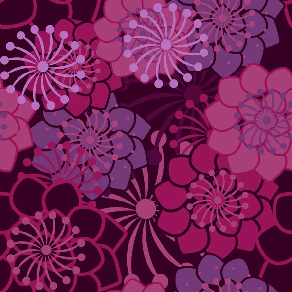 Textura lilás com flores — Vetor de Stock
