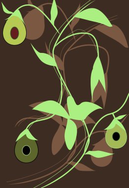 Abstract illustration with avocado clipart