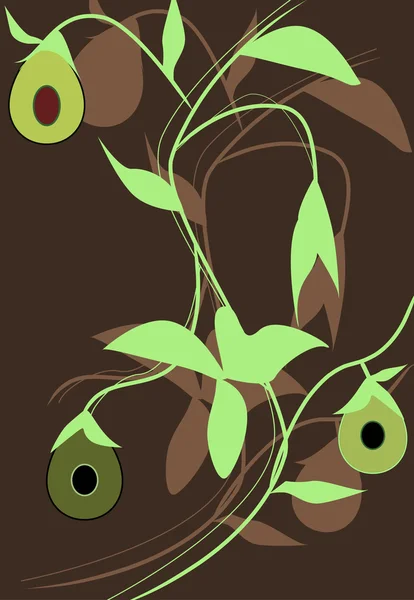 Illustrazione astratta con avocado — Vettoriale Stock