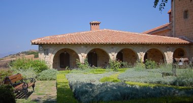 Courtyard of Agios Stefanos Monastery clipart