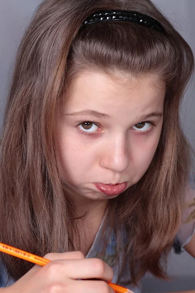 Teenage girl displeased — Stock Photo, Image