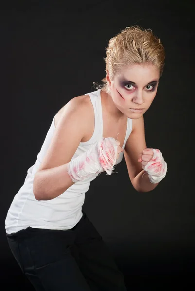 Girl fighter — Stock Photo, Image