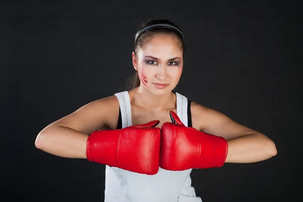 Boxeador chica — Foto de Stock