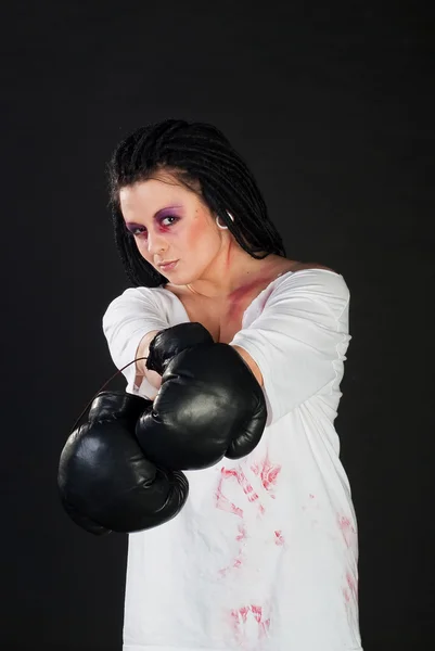 Dívka boxer — Stock fotografie