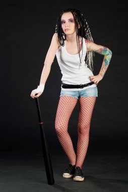 Girl with baseball bat