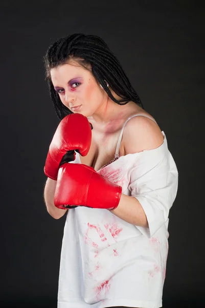 Dívka boxer — Stock fotografie