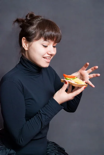 Bailarina y sándwich — Foto de Stock