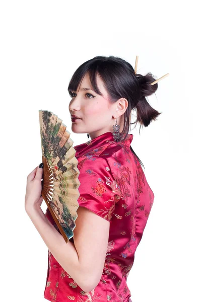 Geisha con ventilador —  Fotos de Stock