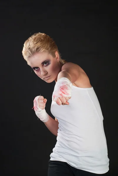Girl fighter — Stock Photo, Image