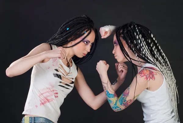 Chicas luchadoras — Foto de Stock