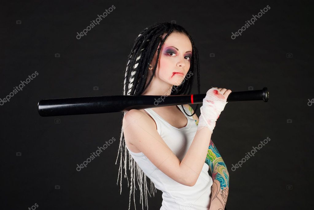 Girl with baseball bat — Stock Photo © ctermit 4573864