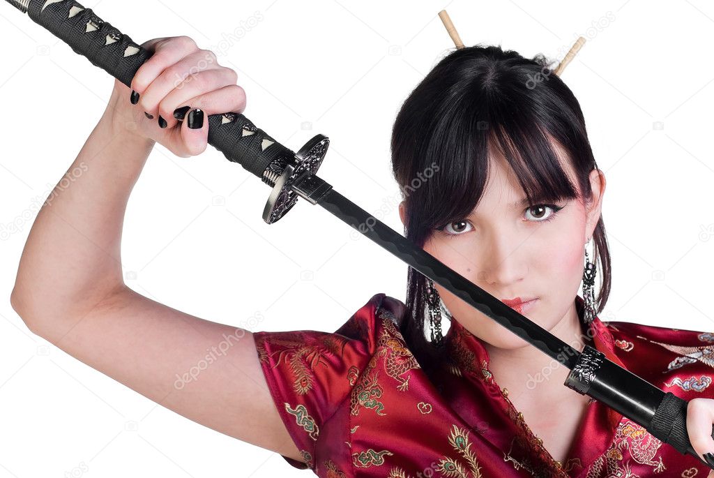 Girl with katana — Stock Photo © ctermit #4790580