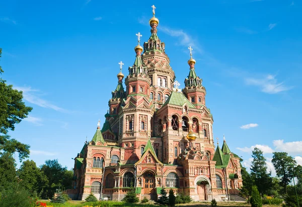 Kerk Van Sint Petrus Paulus Peterhof Sint Petersburg Rusland — Stockfoto
