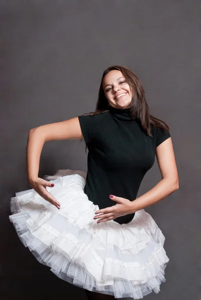 Ballerina in white tutu — Stock Photo, Image