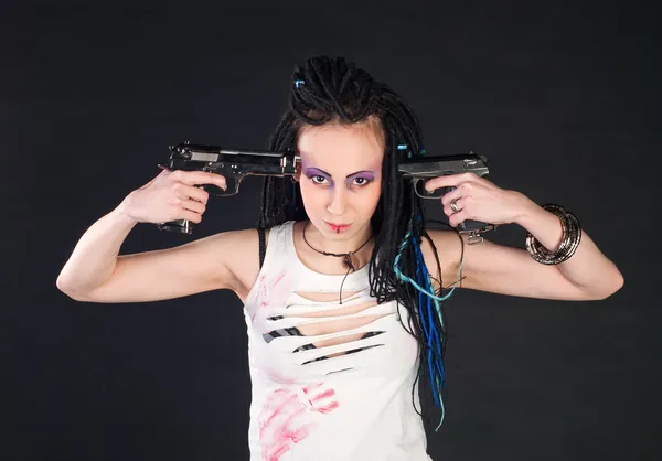 Chica con armas — Foto de Stock