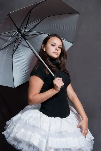 Ballerina with umbrella — Stock Photo, Image