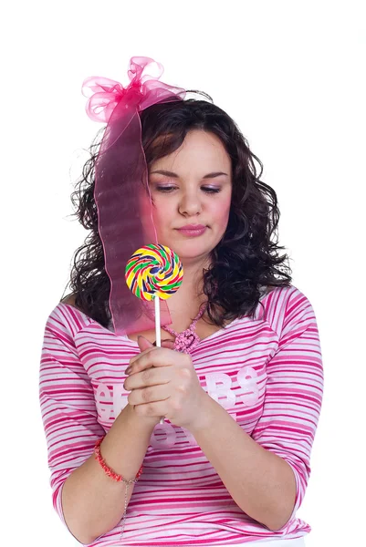 Girl with lollipop — Stock Photo, Image