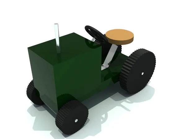Leksak traktor från grön plast — Stockfoto