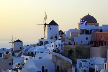 Santorini'de günbatımı