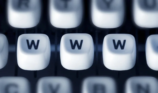 A betűk www a kulcsokat egy antik írógép — Stock Fotó