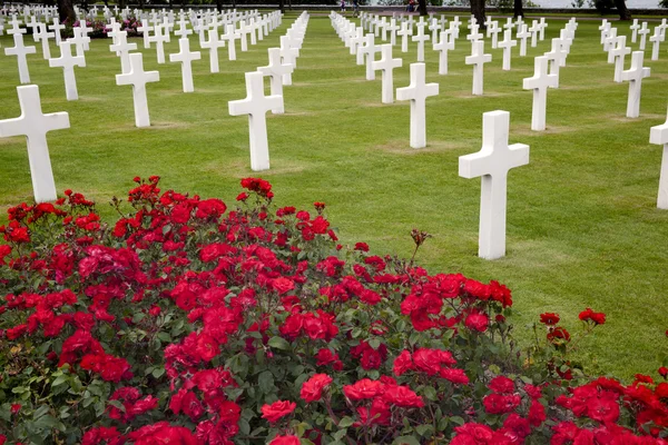 Cementerio americano en Omaha Beach, Normandía — Foto de Stock