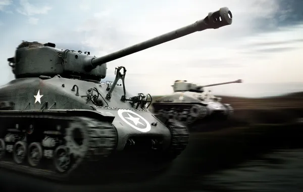 Танкова битва — стокове фото