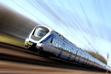 Fast train in motion clipart