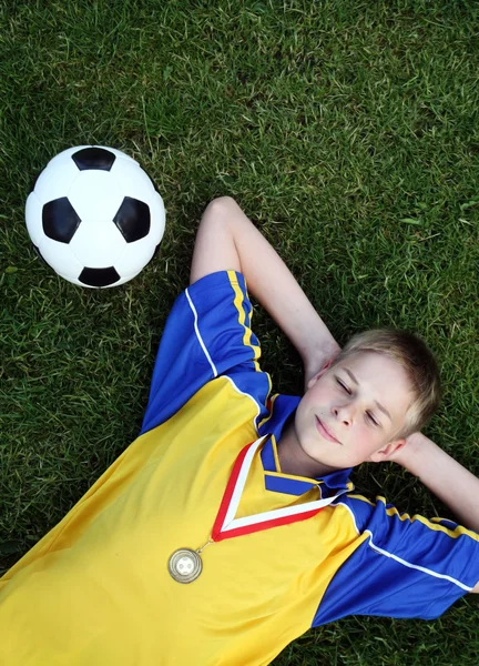 stock image Boy with soccer ball