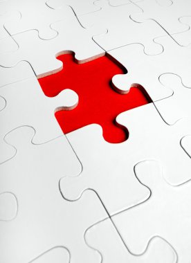 Jigsaw puzzle with the missing piece clipart