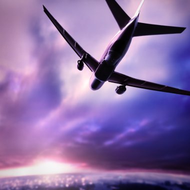 Silhouette of a plane clipart