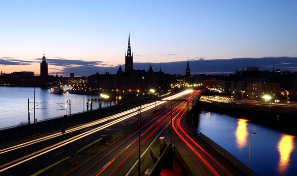 Sztokholm nocą — Zdjęcie stockowe