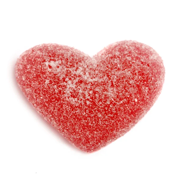 설탕 사탕 발렌타인 하트 흰색 배경에 고립 — 스톡 사진