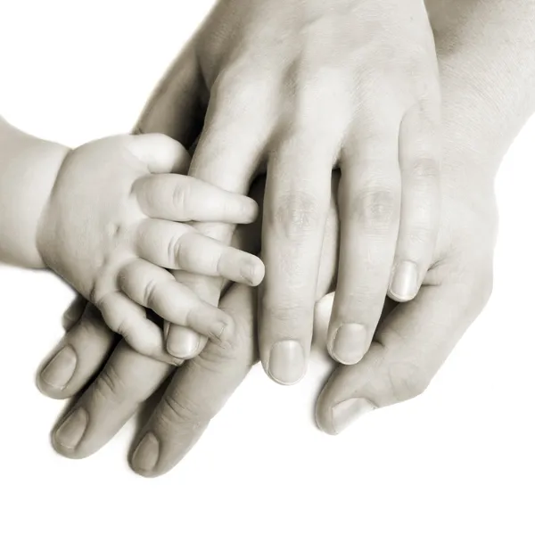 Mãos de uma família — Fotografia de Stock