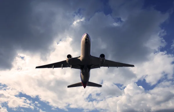 stock image Jet taking off at dusk.