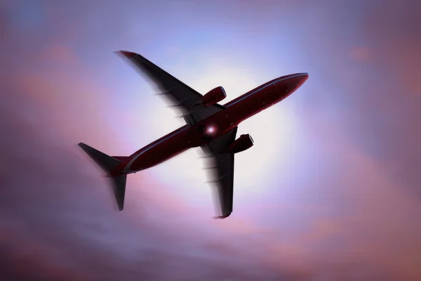 Silhueta de um avião — Fotografia de Stock