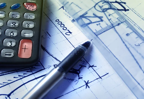 Pen and a plan — Stock Photo, Image