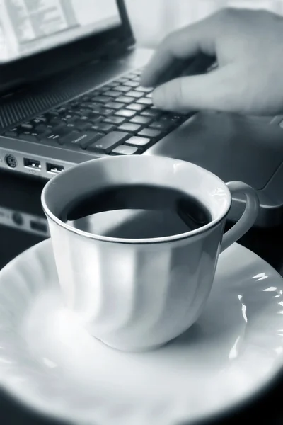 Close-up van een koffiekopje — Stockfoto