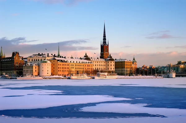 Zima w Sztokholmie ze śniegu — Zdjęcie stockowe