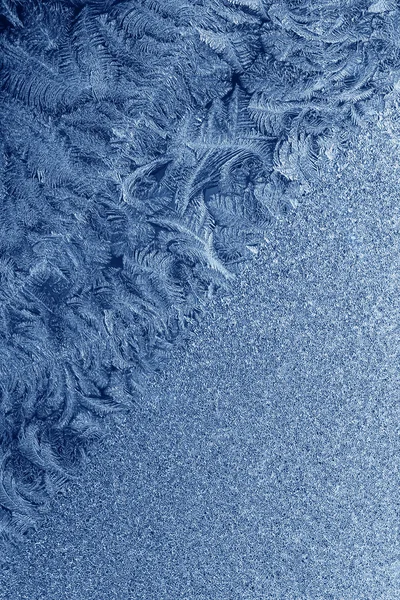 Frost Mönster Fönsterglas Vintern — Stockfoto