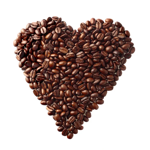 Hartsymbool Gemaakt Van Koffie Korrels — Stockfoto