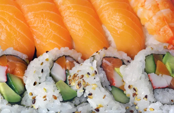 Close Photo Sushi Plate — Stock Photo, Image