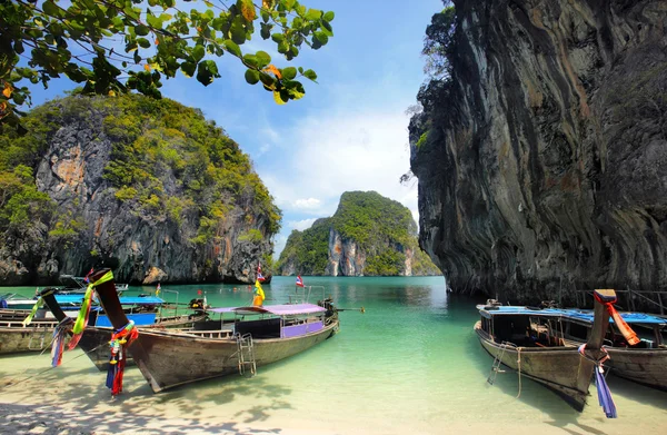 Long tailed boats in Thailand — Stock Photo, Image