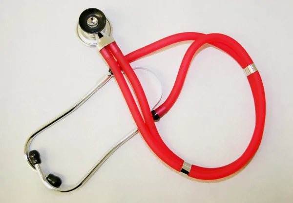 Červený stetoskop — Stock fotografie