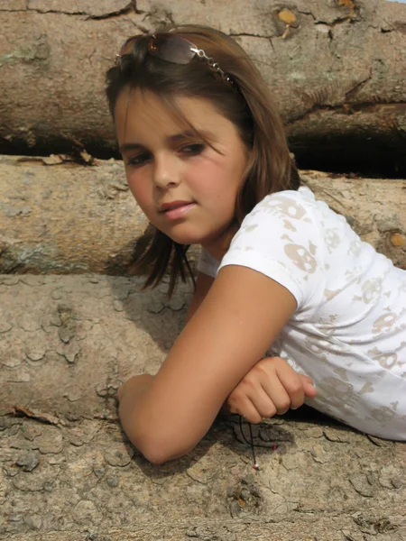Portrait of little girl outdoors in summer Stock Photo by ©zagorodnaya ...
