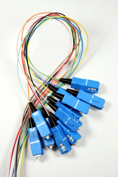 Skleněná vlákna s sc konektor zástrčka — Stock fotografie