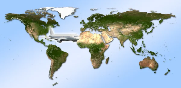 Hej detalj verkliga Världskarta med territoriella länder fragmentatio — Stockfoto