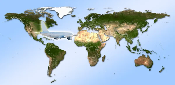 Ahoj podrobná mapa reálného světa s územní zemí fragmentatio — Stock fotografie