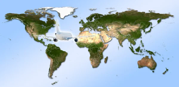 Hallo Detail reale Weltkarte mit territorialen Ländern Fragmentierung — Stockfoto