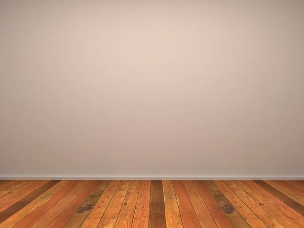 3D пустой комнате стены с деревянным паркетом — стоковое фото