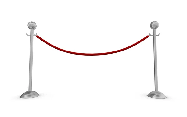 Мотузковий бар'єр над білим тлом — стокове фото